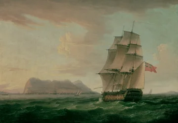 A British Man of War Before the Rock of Gibraltar